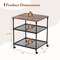 Costway 3-Tier Printer Stand Rolling Fax Cart with Adjustable Shelf & Swivel Wheel Brown/Black